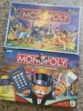 Monopoly Bundle! Disney Monopoly (2001) and Electronic Banking Monopoly
